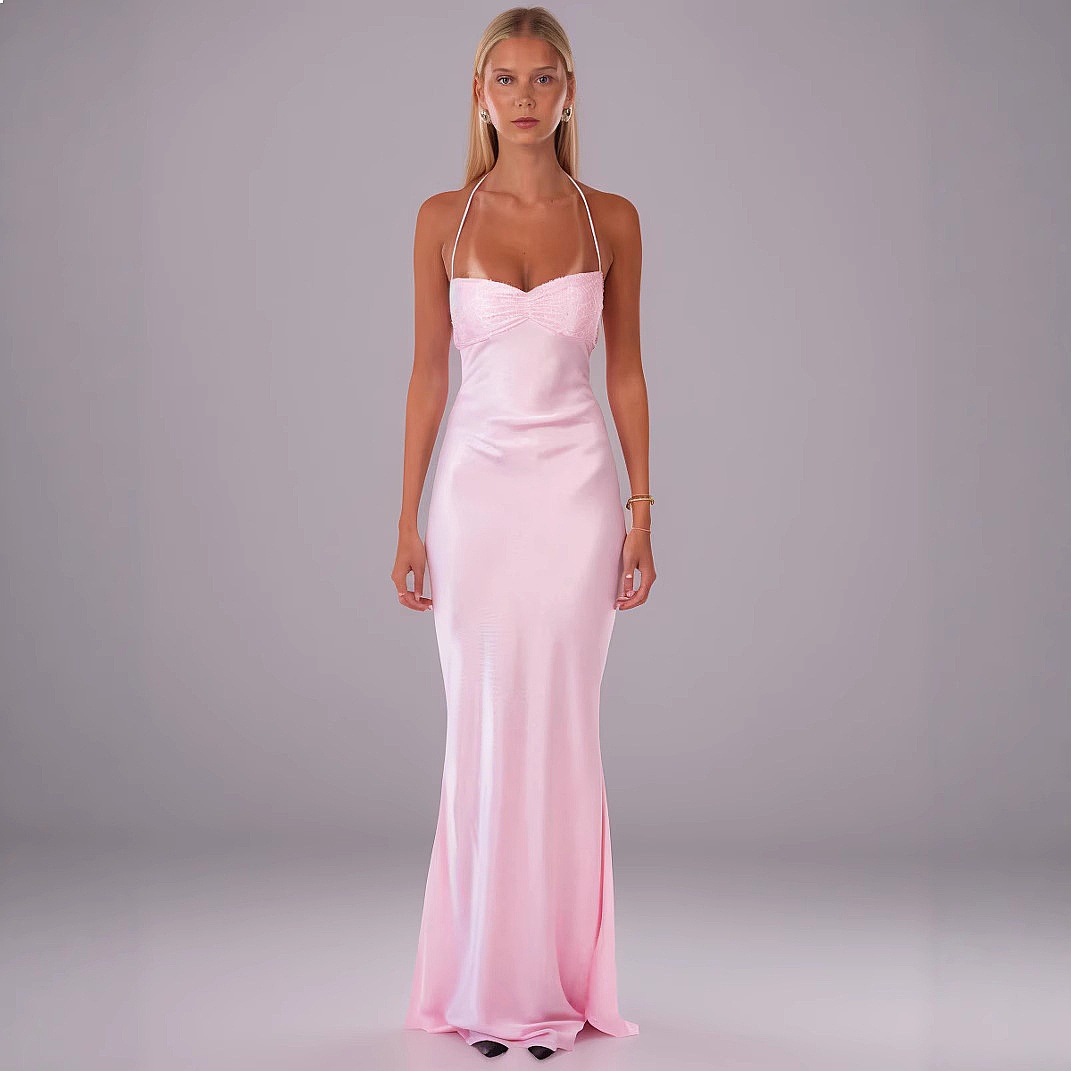 Summer Clothing For Older Women - Sexy Sequin Satin Backless Bodycon Dress