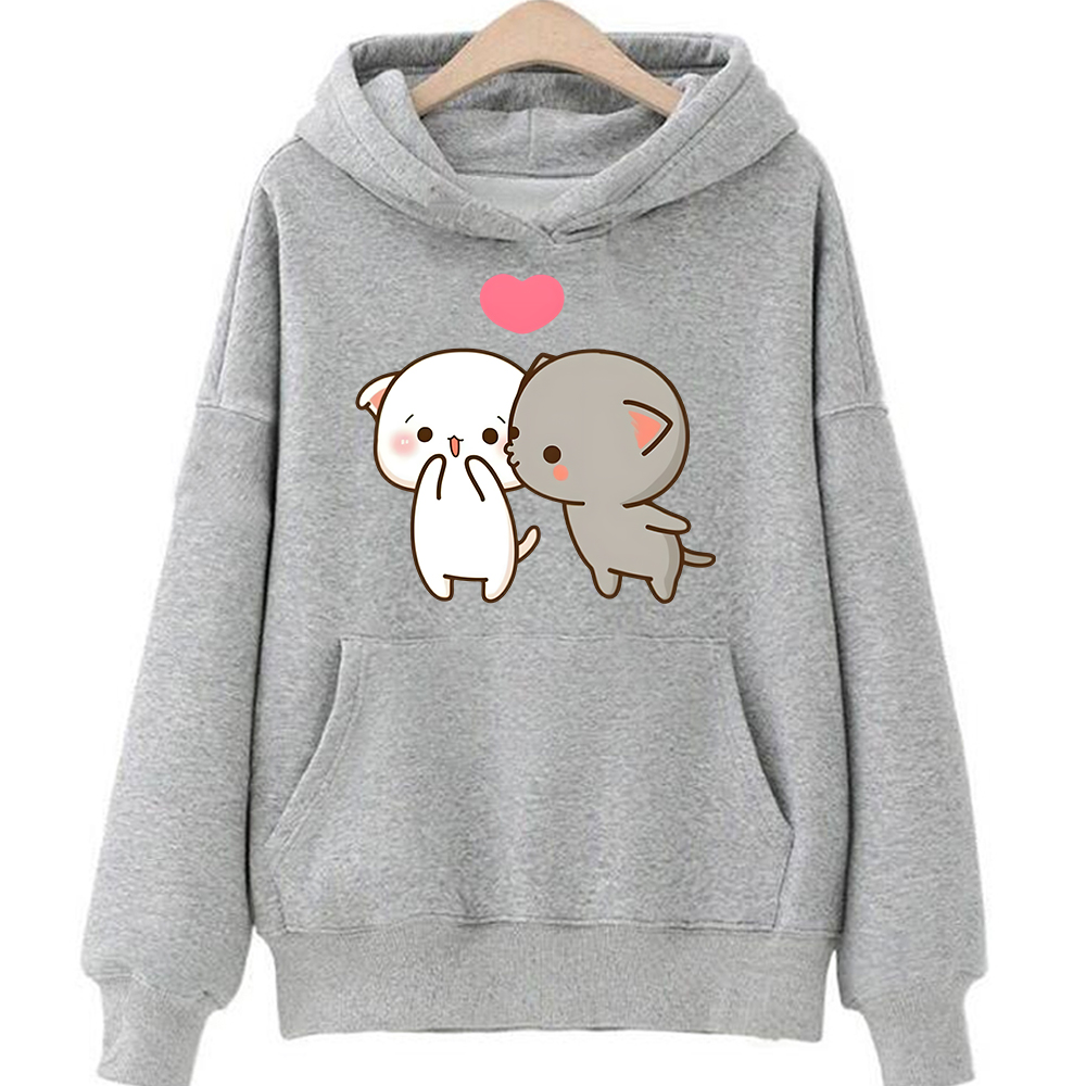 Summer Clothing For 70 Year Old Woman - Peach and Goma Mochi Cat Cartoon