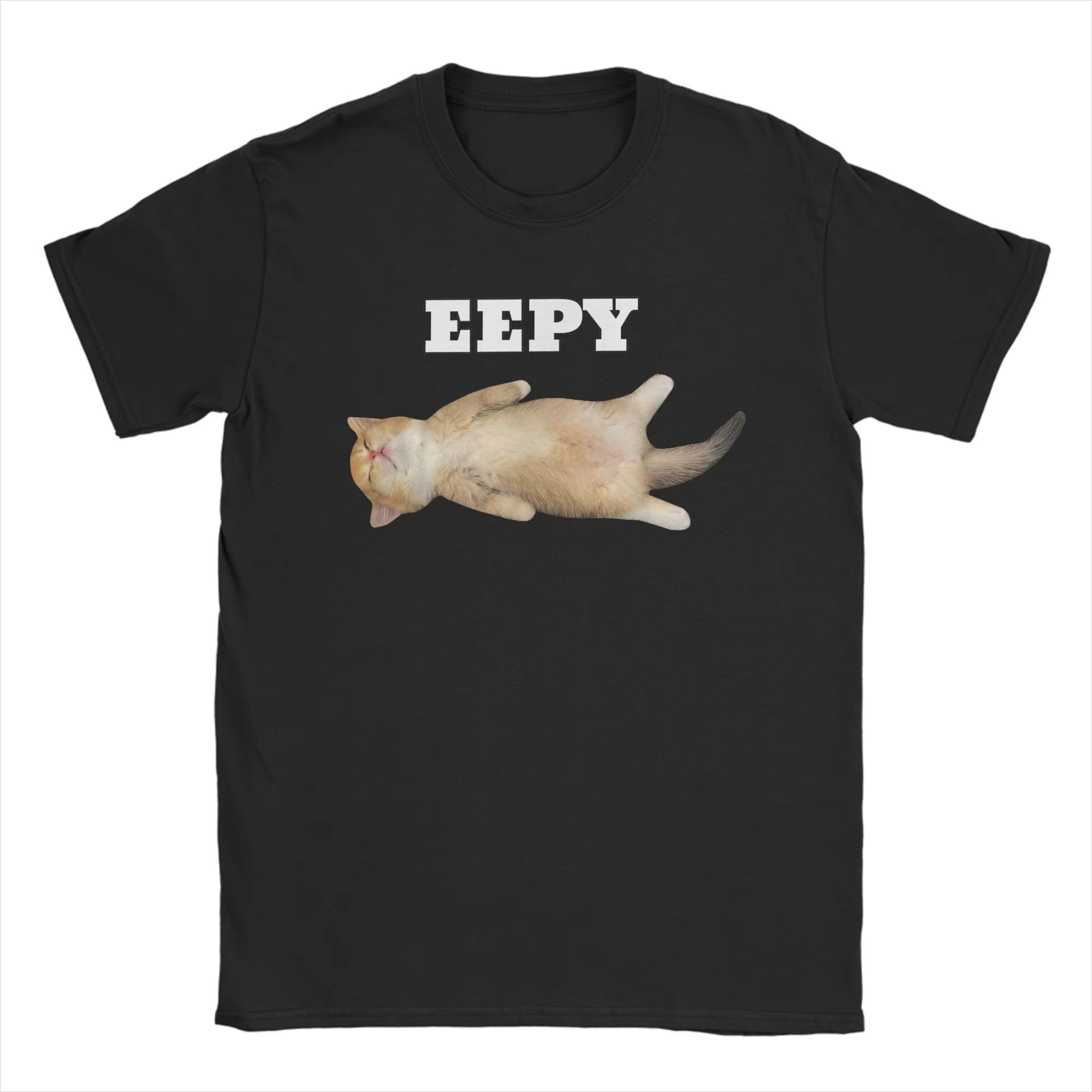 2026 Hot Men T-Shirt Eepy Cat  - Summer Clothing Gif recension och pris