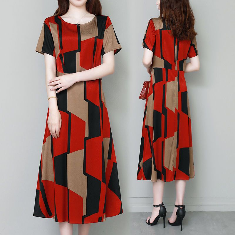 Office Lady Geometric Vintage  - Summer Clothing For 70 Year Old Woman recension och pris