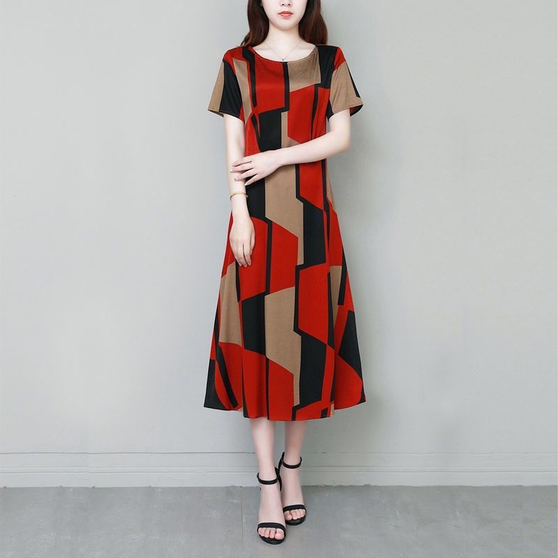 Office Lady Geometric Vintage  - Summer Clothing For 70 Year Old Woman recension och pris
