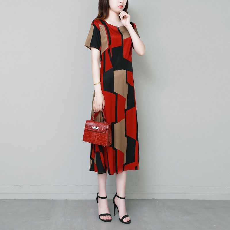 Office Lady Geometric Vintage  - Summer Clothing For 70 Year Old Woman recension och pris