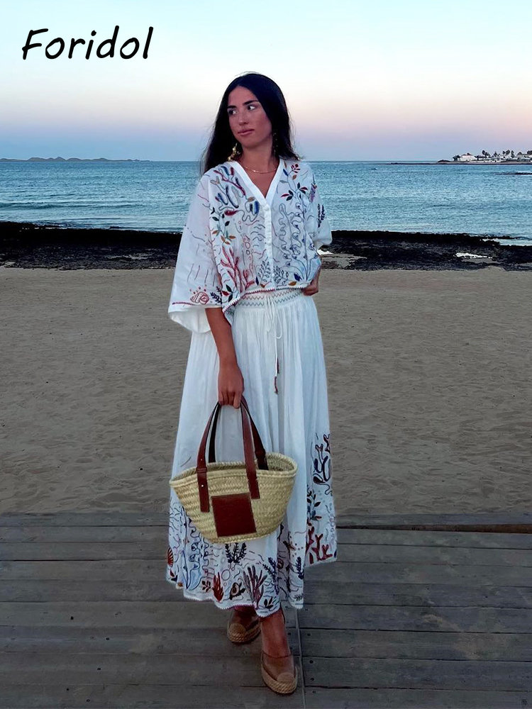 Foridol Marine Organism Embroi - Summer Clothing For Older Women recension och pris