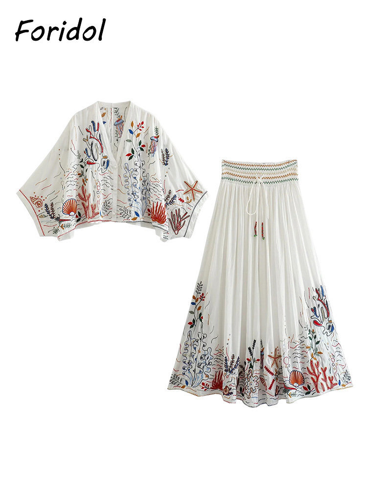 Foridol Marine Organism Embroi - Summer Clothing For Older Women recension och pris