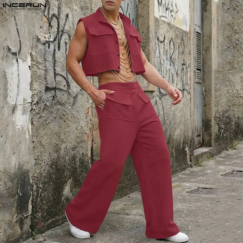 INCERUN Men Sets Solid Sleevel - Summer Clothing Sets Men recension och pris