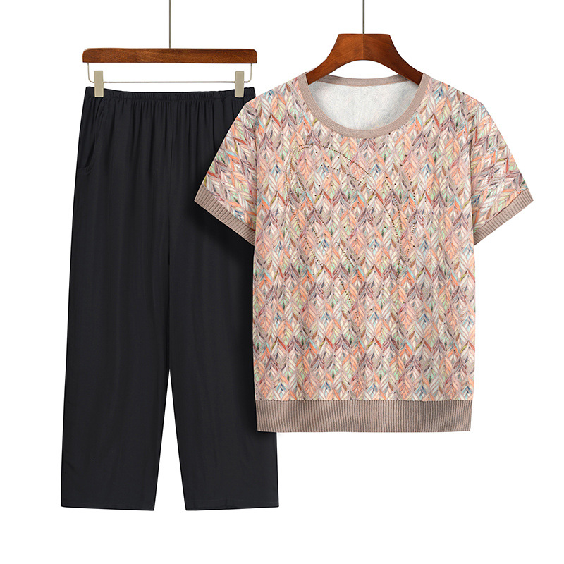 Casual Summer Grandma Two-Piec - Summer Clothing For 70 Year Old Woman recension och pris