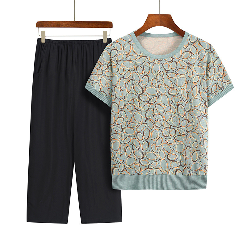 Casual Summer Grandma Two-Piec - Summer Clothing For 70 Year Old Woman recension och pris