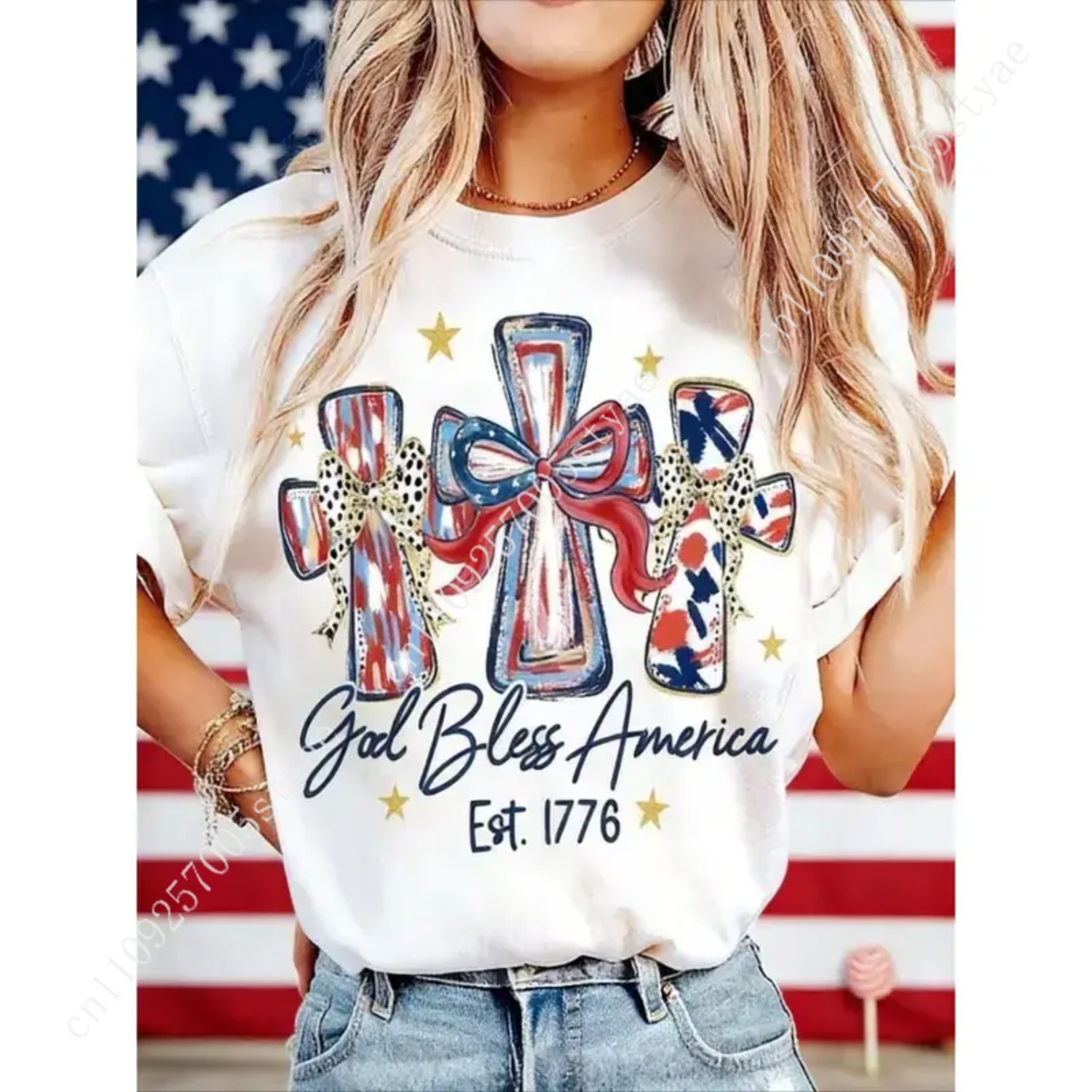 God Bless America Women T-shir - Summer Quilt recension och pris