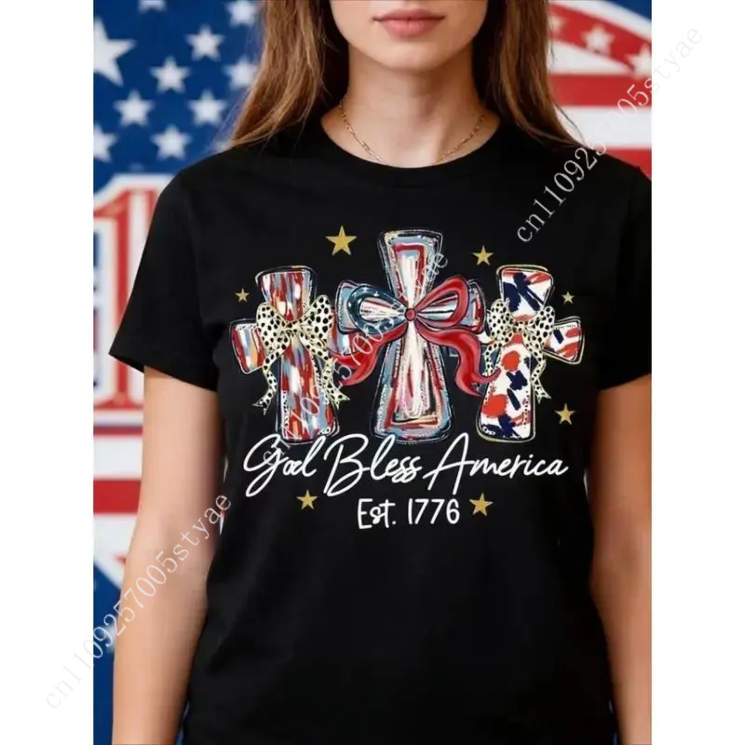 God Bless America Women T-shir - Summer Quilt recension och pris
