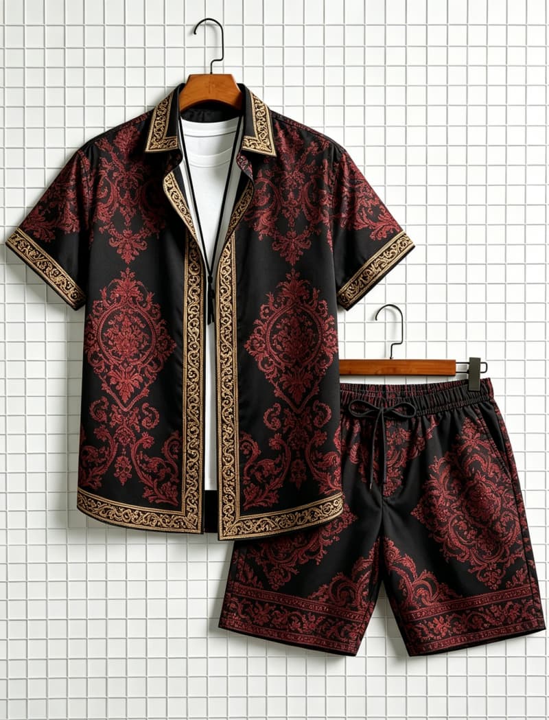 Men's ethnic border printed sh - Summer Clothing Haul recension och pris