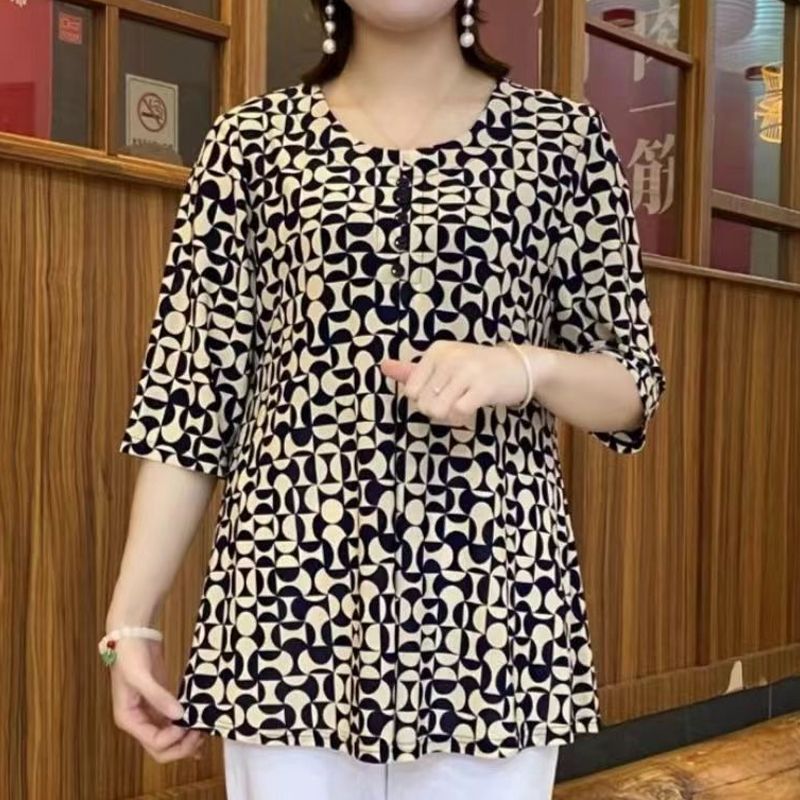 Vintage Printed T-shirt Casual - Summer Clothing For 70 Year Old Woman recension och pris