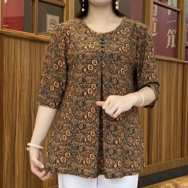 Vintage Printed T-shirt Casual - Summer Clothing For 70 Year Old Woman recension och pris