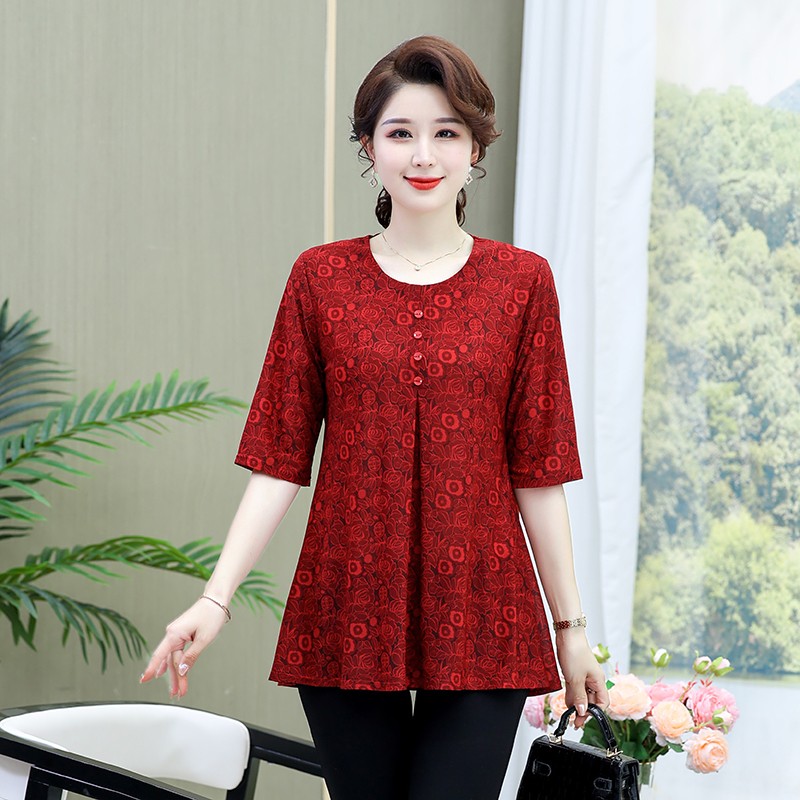 Vintage Printed T-shirt Casual - Summer Clothing For 70 Year Old Woman recension och pris