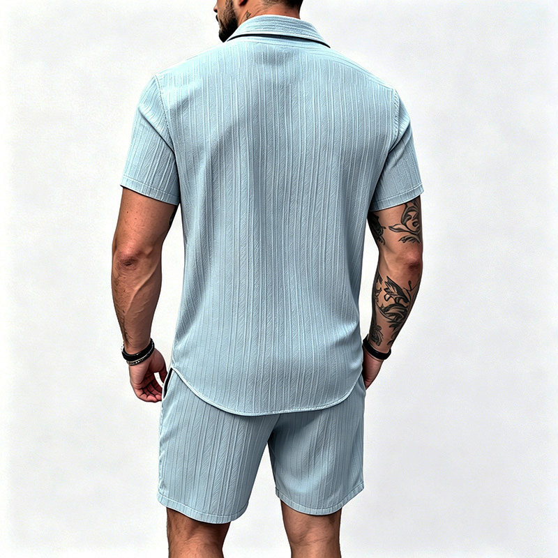 2026 New Men Vertical Wrinkle  - Summer Clothing Sets Men recension och pris